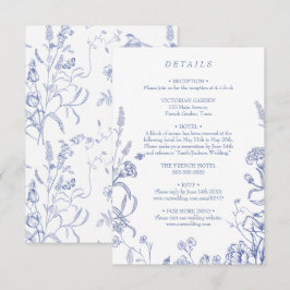 Blue French Victorian Vintage Enclosure Card Begleitkarte