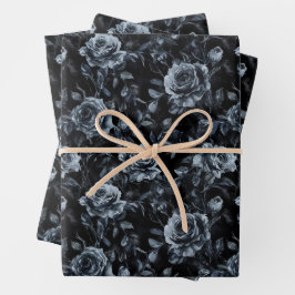 Blue Friedhof Rose Gothic Occult Geschenkpapier Set