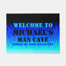 Blue Frisierte Auto Flames - Man Cave