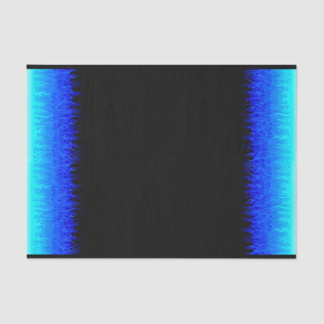 Blue Frisierte Auto Flames Seidenpapier (Vorderseite)