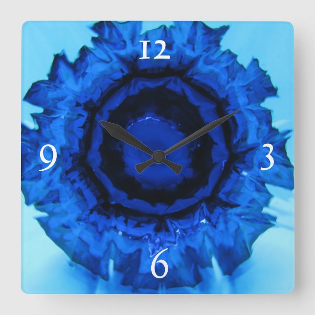 Blue Frizzle Square Uhr (Vorderseite)