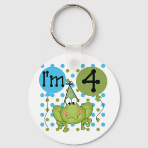 Blue Frog 4. Geburtstag - Hemden und Geschenke Schlüsselanhänger