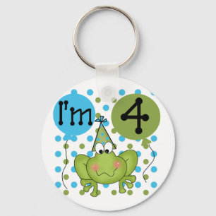 Blue Frog 4. Geburtstag - Hemden und Geschenke Schlüsselanhänger