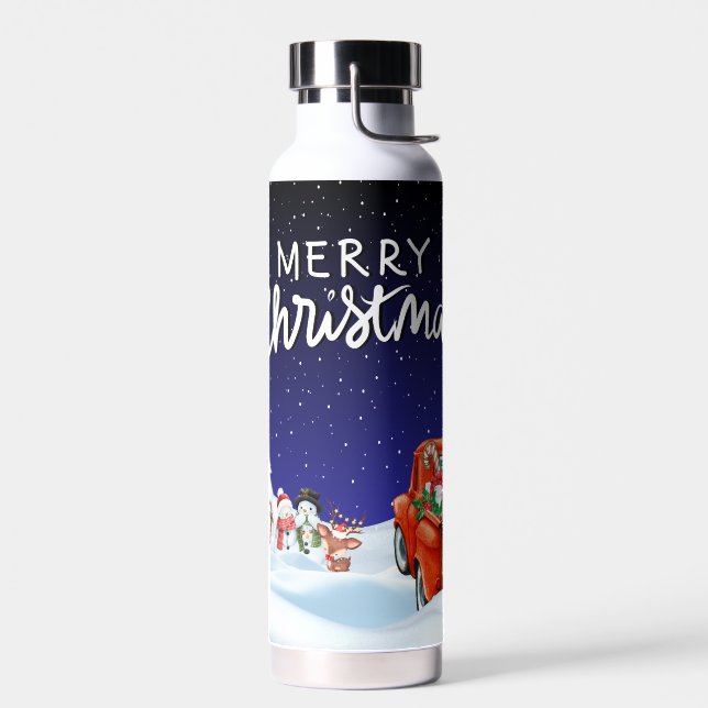 Blue Frohe Weihnachten Trinkflasche (Links)