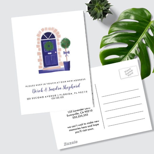 Blue Front Door Änderung der Adresse, die wir vers Ankündigungspostkarte (Von Creator hochgeladen)