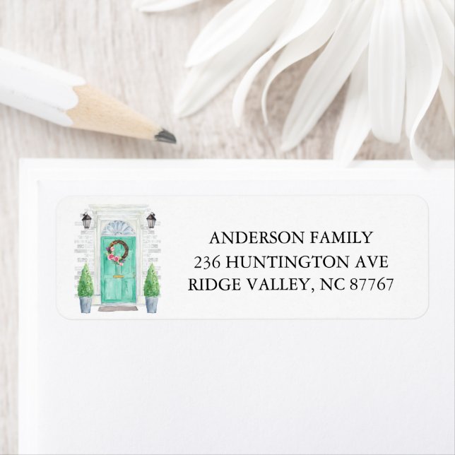 Blue Front Door New Address Label (Insitu)