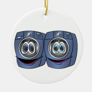 Blue Front Load Waser Trockner Cartoon Keramik Ornament