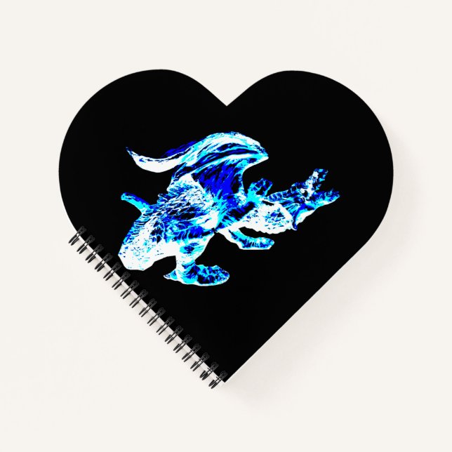 Blue Frost Dragon Heart Notebook Notizbuch (Vorderseite)