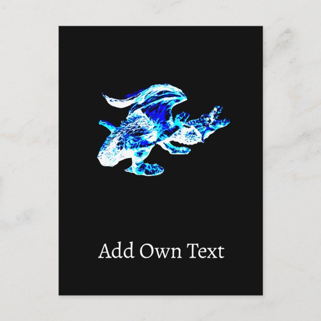 Blue Frost Dragon Postkarte (Vorderseite)