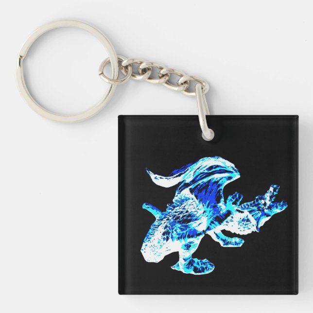 Blue Frost Dragon Schlüsselanhänger (Vorderseite)