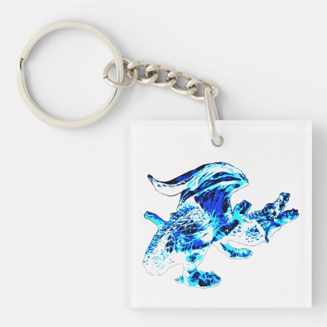 Blue Frost Dragon Schlüsselanhänger (Vorderseite)