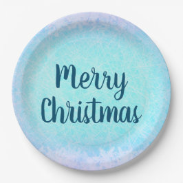 Blue Frost Frost Frohe Weihnachten Pappteller