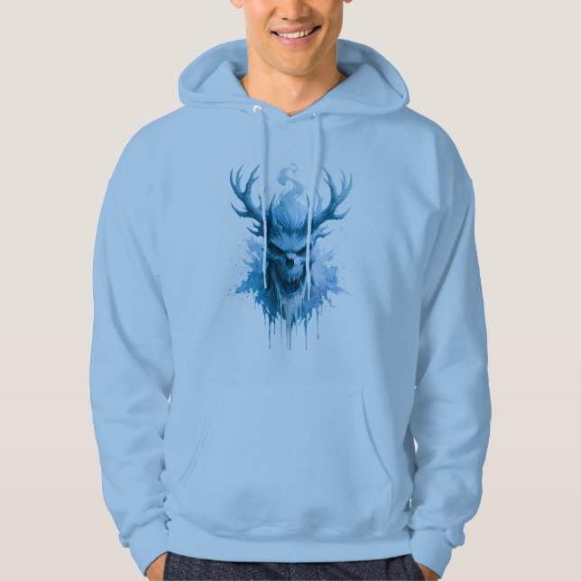Blue Frost Skull Kapuzenpullover Hoodie (Vorderseite)