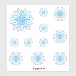 Blue Frozen Snow Crystal Set Aufkleber