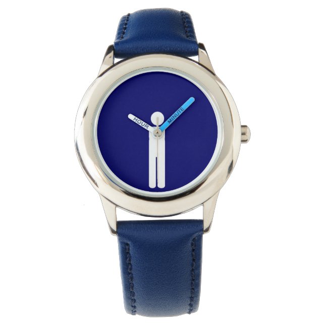 blue fun graphic man armbanduhr (Vorderseite)