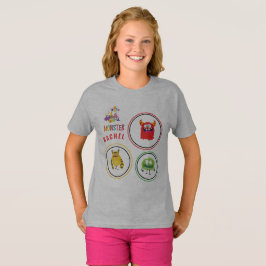 Blue FUN Monster KIDS Child Name T-Shirt