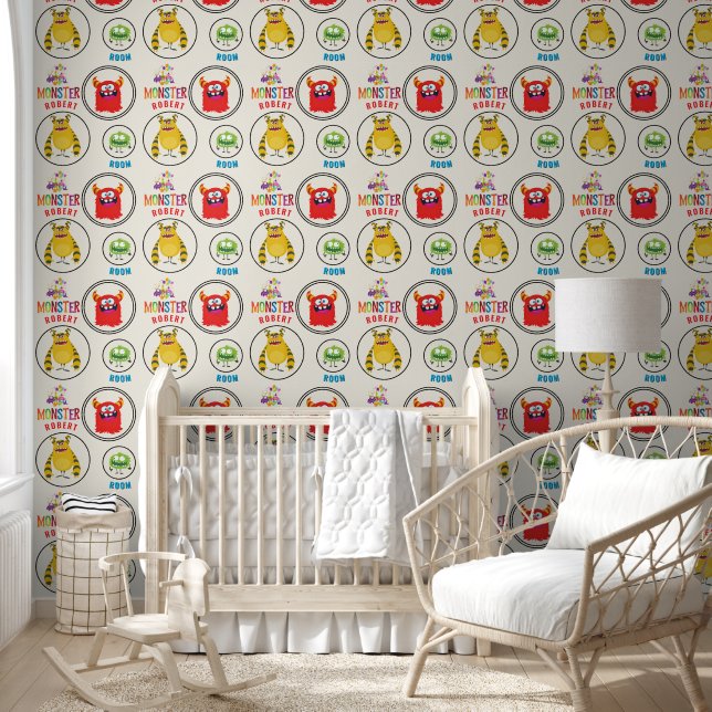 Blue FUN Monster Kids' Rooms Child Name Tapete (Kinder)