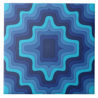 Blue Funky Retro Keramik Tile Fliese