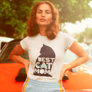Blue Funny Mother's Day Best Cat Mama Ever T-Shirt