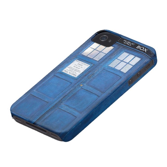 Blue Funny Phone Booth Call Box Case-Mate iPhone Hülle (unten)