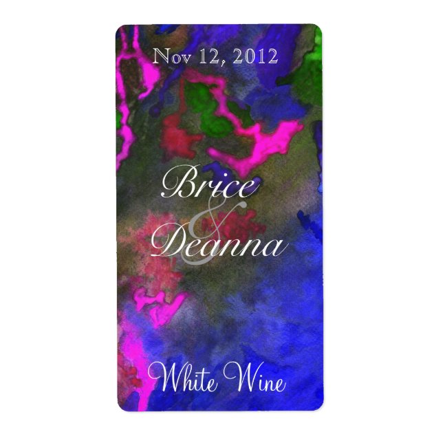 Blue Fusion 2 Wedding Wine Label (Vorne)