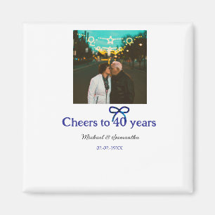 Blue g bow jubelt zu 40-jähriger Hochzeit Magnet