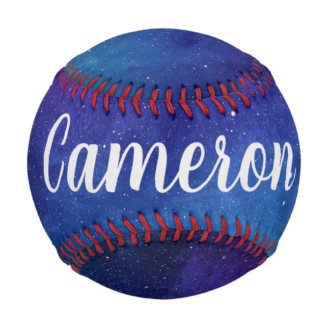 Blue Galaxy Celestial Stars Weltraum Personalisier Baseball (Vorderseite)