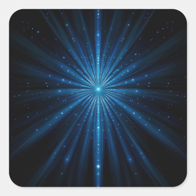 Blue Galaxy Continuum Cosmic Star Birth Blue Black Quadratischer Aufkleber (Vorderseite)