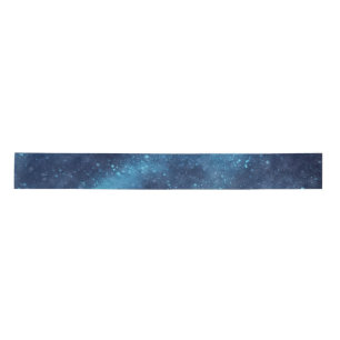 Blue Galaxy Sparkle Abstrakt Satinband