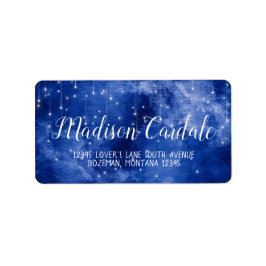 Blue Galaxy Stars Hochzeitsplattform Adressaufkleber
