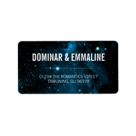 Blue Galaxy Wedding Address Labels Adressaufkleber