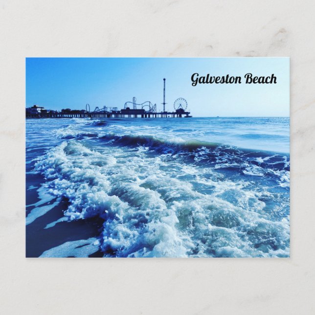 Blue Galveston Postcard Postkarte (Vorderseite)