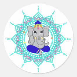Blue Ganesha Runder Aufkleber