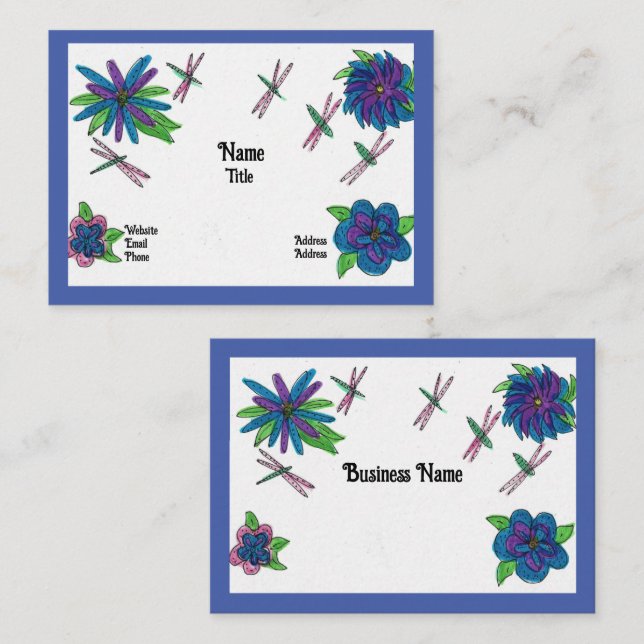 Blue Garden Business Card Visitenkarte (Vorne/Hinten)