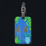 Blue Garden Wall Majorelle Marokko Gepäckanhänger<br><div class="desc">Hübsche,  blaue Wände und farbenfrohe Pflanze,  die von mir für Sie handgezeichnet werden! Werfen Sie einen Blick in meinen Shop für mehr!</div>