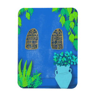 Blue Garden Wall Majorelle Marokko Magnet