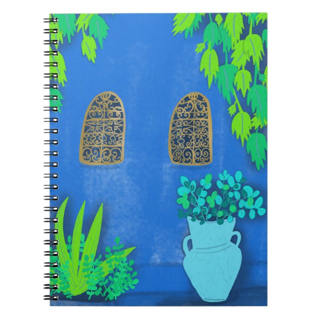 Blue Garden Wall Majorelle Marokko Notizblock (Vorderseite)