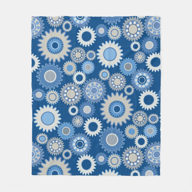 Blue Gears Fleece Blanket (Vorderseite)
