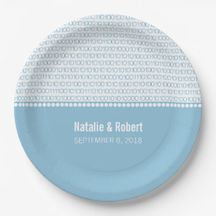 Blue Geek Chic Binary Code Paper-Teller Pappteller