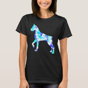 Blue Gefärbte Krawatte Boxer Dog Hippie Peace Anim T-Shirt