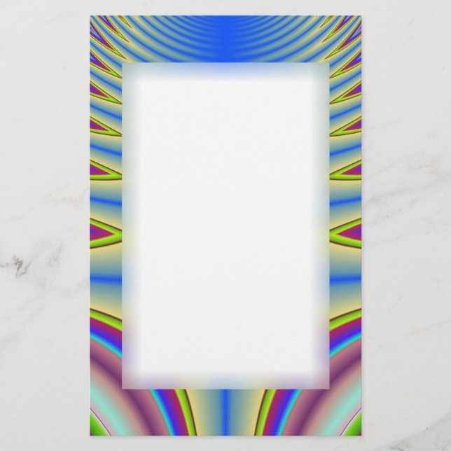 Blue Gefärbte Krawatte Fraktal Stationery Briefpapier (Vorderseite)