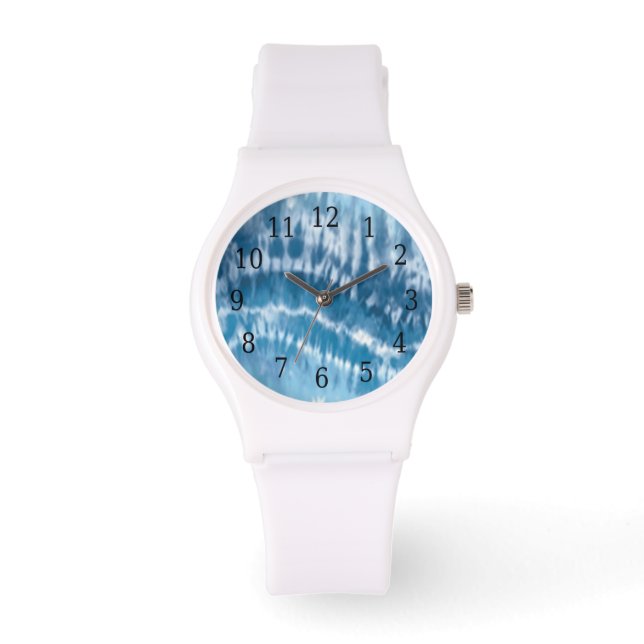 Blue Gefärbte Krawatte Watch Armbanduhr (Vorderseite)