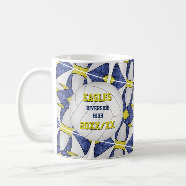 Blue Gelb Volleyball Team Farben Trainer Vielen Da Kaffeetasse (Links)