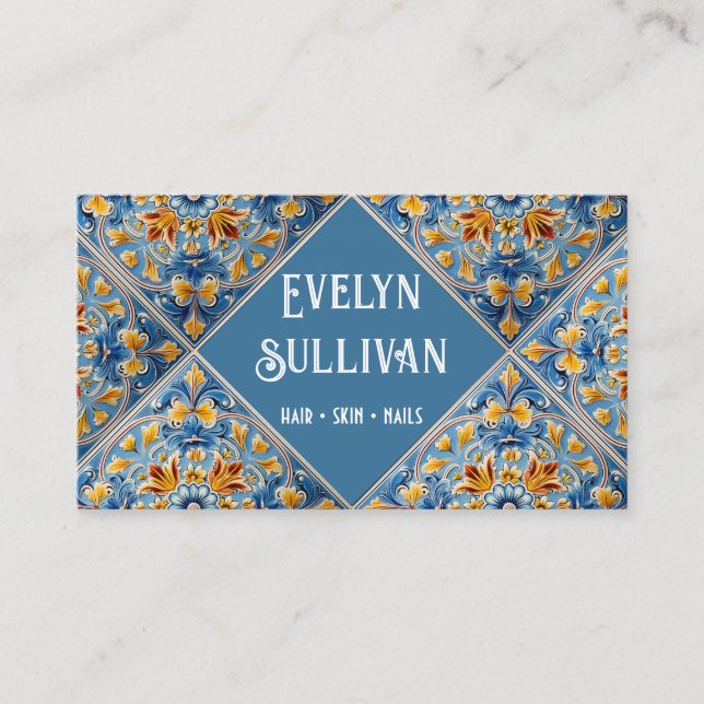 Blue Gelbe Fliesen - Visitenkarte (Vorderseite)