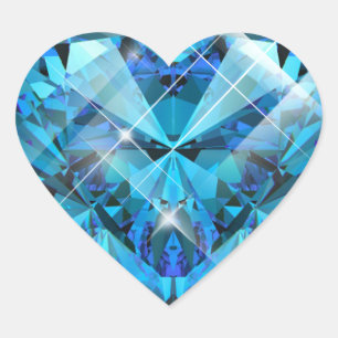 Blue Gem Herz-Aufkleber