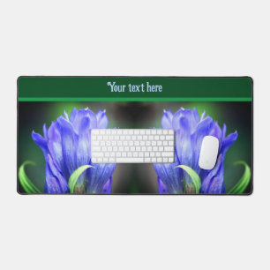 Blue Gentian Blume Personalisiert Schreibtischunterlage
