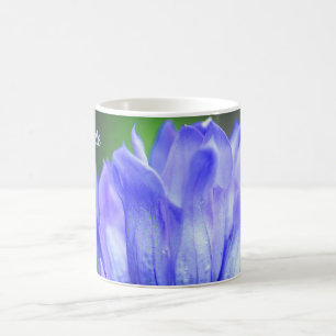 Blue Gentian Blume Petals Personalisiert Kaffeetasse
