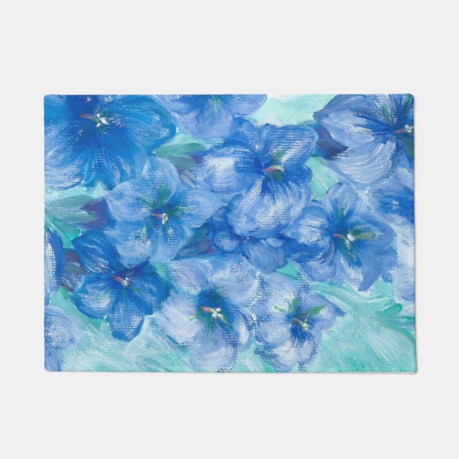 Blue Gentian Mountain Wildblume Scent Fußmatte (Vorderseite)