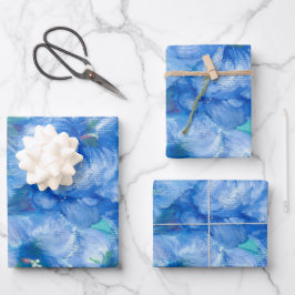 Blue Gentian Painting Geschenkpapier Set