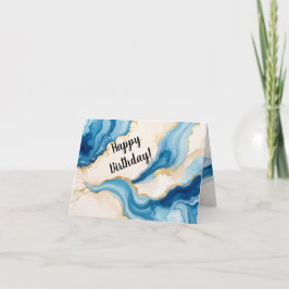 Blue Geode Abstrakte Grußkarte Dankeskarte